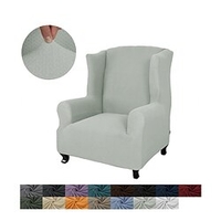 1 Piece Solid Color Stretch Wingback Chair Cover Wing Chair Slipcovers Spandex Fabric Wingback Armchair Covers with Elastic Bottom for Living Room Bedroom Decor, Sage Green miniinthebox