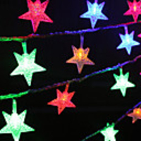 1 set 10 LEDs Stars String Lights for Christmas Tree Bedroom Decoration Battery Box Lights