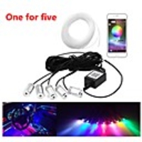 1 Set Car Atmosphere Lights Neon Wire Strip Light RGB Multiple Modes App Sound Control Auto Interior Decorative Ambient Neon Lamp 1 For 5