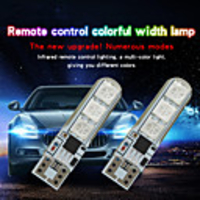 1 Set Car RGB LED 12V T10 LED RGB 5050 6SMD Remote Controller Car LED Remote Control Width Indicator Light Universal Signal Lamp Car Accessories Car Light
