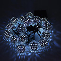 1 set LED Lantern Solar Light String Outdoor String Lights 15m 100 Light Moroccan Ball Iron Ball Outdoor Waterproof Light Garden Decoration Light