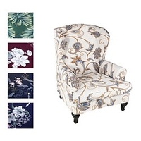 1 Set of 2 Pieces Floral Printed Stretch Wingback Chair Cover Wing Chair Slipcovers Spandex Fabric Wingback Armchair Covers with Elastic Bottom for Living Room Bedroom Decor miniinthebox