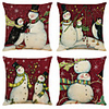 1 Set of 4 pcs Christmas Series Decorative Linen Throw Pillow Cover 18 x 18 inches 45 x 45 cm
