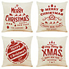 1 Set of 4 pcs Christmas Series Decorative Linen Throw Pillow Cover 18 x 18 inches 45 x 45 cm