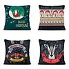 1 Set of 4 pcs Christmas Series Decorative Linen Throw Pillow Cover for Christmas Gift Home Decoration, 18 x 18 inches 45 x 45 cm