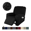 1 Set of 4 Pieces Microfiber Stretch Recliner Slipcover Spandex Soft Fitted Sofa Couch Cover Washable Furniture Protector with Elastic Bottom for KidsPet miniinthebox