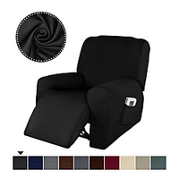 1 Set of 4 Pieces Microfiber Stretch Recliner Slipcover Spandex Soft Fitted Sofa Couch Cover Washable Furniture Protector with Elastic Bottom for KidsPet miniinthebox