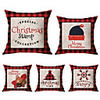 1 Set of 5 pcs Christmas Series Decorative Linen Throw Pillow Cover 18 x 18 inches 45 x 45cm For Home Decoration Christmas Decoration