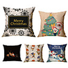 1 Set of 5 pcs Christmas Series Decorative Linen Throw Pillow Cover 18 x 18 inches 45 x 45cm For Home Decoration Christmas Decoration