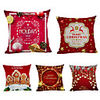 1 Set of 5 pcs Christmas Series Decorative Linen Throw Pillow Cover for Christmas Gift Home Decoration, 18 x 18 inches 45 x 45 cm