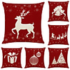 1 Set of 6 pcs Christmas Series Decorative Linen Throw Pillow Cover 18 x 18 inches 45 x 45cm For Home Decoration Christmas Decoration