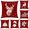 1 Set of 6 pcs Christmas Series Decorative Linen Throw Pillow Cover 18 x 18 inches 45 x 45cm For Home Decoration Christmas Decoration