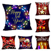 1 Set of 6 pcs Christmas Series Decorative Linen Throw Pillow Cover for Christmas Gift Home Decoration, 18 x 18 inches 45 x 45 cm
