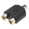 1 to 2 Female RCA Plug AV Splitter Adapter