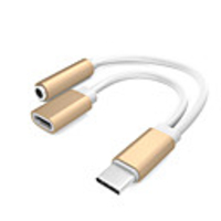 1 to 2 Type-C to 3.5mm Audio Splitter Adapter TPE USB Cable Adapter for Samsung Huawei Xiaomi Sony Lenove HTC Nokia Motorola LGetc