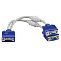 1 to 2 Way VGA SVGA Monitor Y Splitter Cable Lead 15Pin Male Female TFT LCD