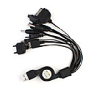 10 in 1 Retractable Universal USB Charger/Data Cable for Mobile Phone/MP3/MP4/GPS