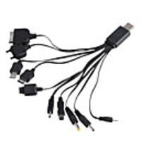 10-in-1 USB AC/Car Power Charger/Adapters for Cellphones (EU Plug/100~240V)