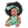 10 inch Black Dolls Reborn Doll Baby Girl Gift Classic Parent-Child Interaction ABSPC F558 with Clothes and Accessories for Girls