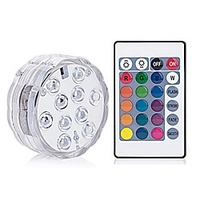 10 Led Remote Controlled RGB Submersible Light Battery Operated Underwater Night Lamp Outdoor Vase Bowl Garden Party Decoration