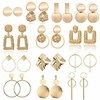 10 pairs statement drop dangle earrings,  fashion big geometric earrings for women amp; gold stud hoops earrings for girls,  hanging earring set jewelry gifts