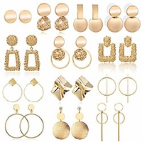 10 pairs statement drop dangle earrings,  fashion big geometric earrings for women amp; gold stud hoops earrings for girls,  hanging earring set jewelry gifts