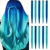 10 PCS Colored Hair Extensions LADYAMZ Multi-color Party Highlights Clip in Synthetic Hair Extensions Colorful Hair Accessories for Girls Women Kids Straight Hairpieces 22 inch(PurplePrincess Pink miniinthebox