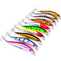 10 pcs Fishing Lures Hard Bait Minnow Crank Lure Packs Floating Sinking Bass Trout Pike Sea Fishing Bait Casting Spinning Hard Plastic Plastic / Freshwater Fishing / Bass Fishing / Lure Fishing