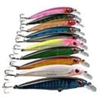 10 pcs Fishing Lures Hard Bait Minnow Sinking Bass Trout Pike Sea Fishing Bait Casting Spinning Hard Plastic Metal / Jigging Fishing / Freshwater Fishing / Bass Fishing / Lure Fishing