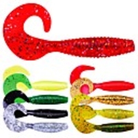 10 pcs Fishing Lures Soft Bait Grub Outdoor Sinking Bass Trout Pike Bait Casting Lure Fishing General Fishing Silicon