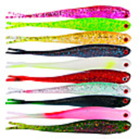 10 pcs Fishing Lures Soft Bait Shad Sinking Bass Trout Pike Trolling Boat Fishing Soft Plastic