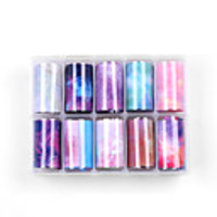 10 pcs Full Nail Stickers Galaxy nail art Manicure Pedicure Special Design / Water Resistant / Ergonomic Design Romantic / Sweet Daily / Festival