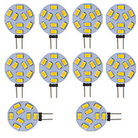 10 pcs G4 LED Round Range Lamp Bulb 15 LEDs 5730 SMD 12V - 24V DC AC White Warm Cold White miniinthebox