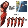 10 Pieces Jesus I Saw That Sticker Funny Jesus Vinyl Stickers for Car Vehicle Truck Window Laptop Skateboard Water Bottle Guitar 6 Inch/15cm Regular Color miniinthebox