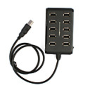 10-Port High Performance USB 2.0 Hub (Black)