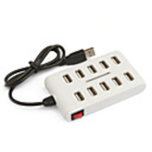 10-Port High Performance USB 2.0 Hub (White)
