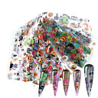 10 Sheets Nail Stickers Halloween Hulk Pumpkin Skull for DIY Nail Art Decorations