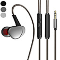 10 Wired In-ear Earphone 3.5mm Audio Jack Stereo Dual Drivers with Microphone with Volume Control InLine Control for Sport Fitness