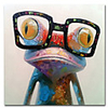 100% Hand painted Colorful Frog With With Glasses Abstract Oil Painting on Canvas Modern Art Wall Pictures For Living Room Rolled Without Frame