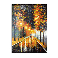 100% Hand-Painted Contemporary Art Oil Painting On Canvas Modern Paintings Home Interior Decor Abstract Art Street Landscape Painting Large Canvas Art(Rolled Canvas without Frame)