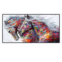 100% Hand-Painted Contemporary Art Oil Painting On Canvas Modern Paintings Home Interior Decor Abstract Art Horse Painting Large Canvas Art(Rolled Canvas without Frame)