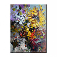 100% Hand-Painted Contemporary Art Oil Painting On Canvas Modern Paintings Home Interior Decor Abstract Flower Art Painting Large Canvas Art(Rolled Canvas without Frame)