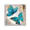 100% Hand Painted Contemporary Blue Butterfly Oil Paintings Modern Decorative Artwork on Rolled Canvas Wall Art Ready to Hang for Home Decoration Wall Decor