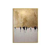 100% Hand painted Golden City and People Oil Painting Canvas Wall Art Paint Home Decor Home Decoration Wall No Frame Rolled Without Frame
