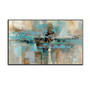 100% Hand painted High Quality Gray Abstract Blue Oil Painting Canvas Handmade Painted Home Decor Artwork Rolled Without Frame