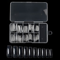 100 Pcs Clear Full Cover Nails Half Cover Nails Fake Nails Square Shaped Acrylic Nails False Nail Tips with Case for Nail Salons and DIY Nail Art In Stock