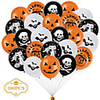 100 Pcs Halloween Balloons Party Decorations Kit Happy Halloween Balloon Banner Latex Balloons Star Pumpkin Ghost Mylar Balloons Paper Garlands Tissue Tassel Halloween Balloons