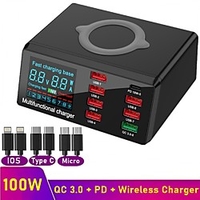 100 W Output Power USB Fast Charger USB Charger Wireless Charger QC 3.0 Wireless Charger Fast Charge For Universal miniinthebox