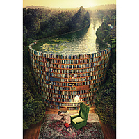 1000 pcs Novelty Bookshelf Dam Jigsaw Puzzle Adult Puzzle Jumbo Wooden Adults