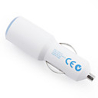 1000mA USB Cigarette Car Charger - White